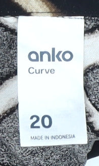 Womens UK Size 20 Anko Black  Button-Up
