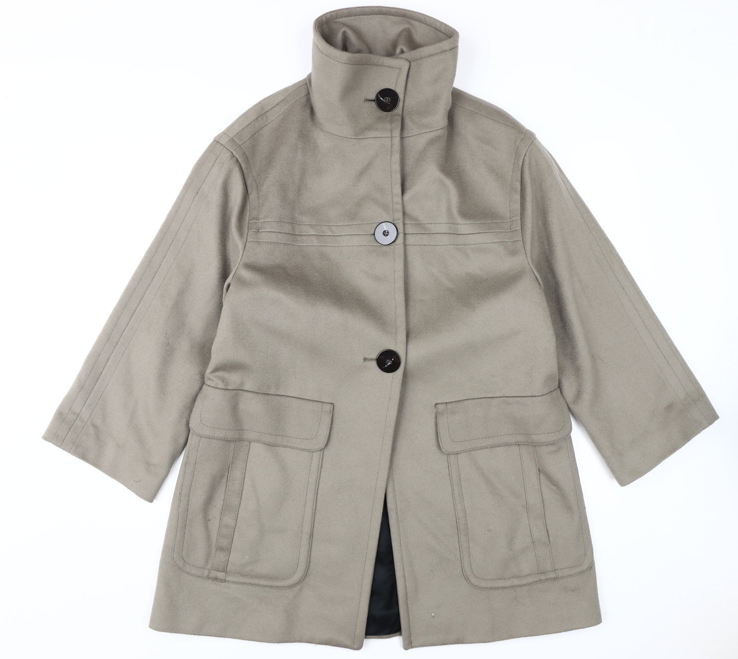 Womens UK Size 8 Zara Beige Overcoat