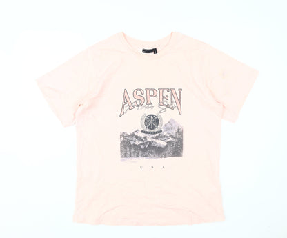 ASOS DESIGN Women Pink T-Shirt Size 6 Classic Fit