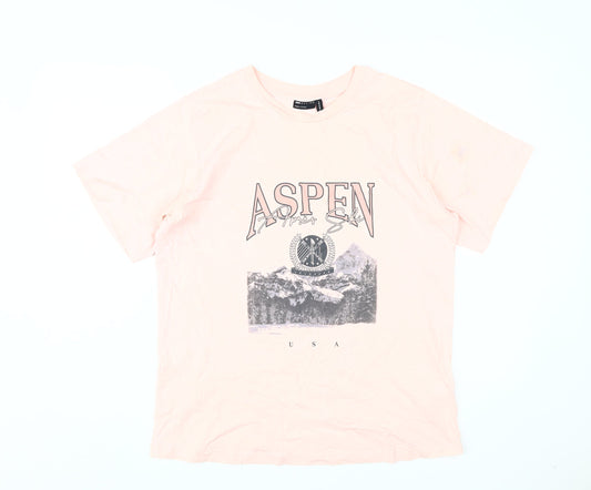 ASOS DESIGN Women Pink T-Shirt Size 6 Classic Fit