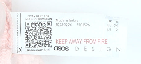 ASOS DESIGN Women Pink T-Shirt Size 6 Classic Fit