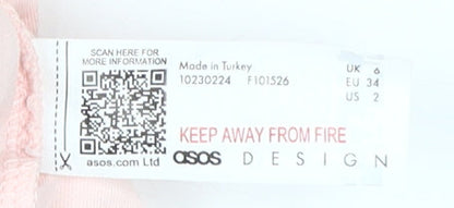 ASOS DESIGN Women Pink T-Shirt Size 6 Classic Fit