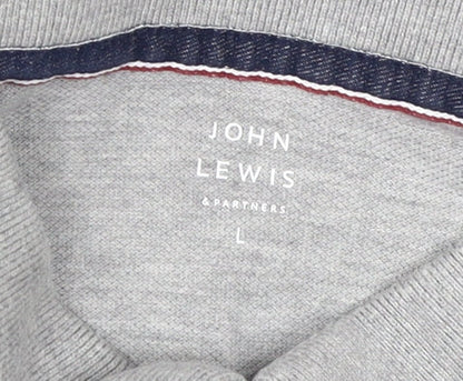 John Lewis Men's Grey Polo Shirt Size L