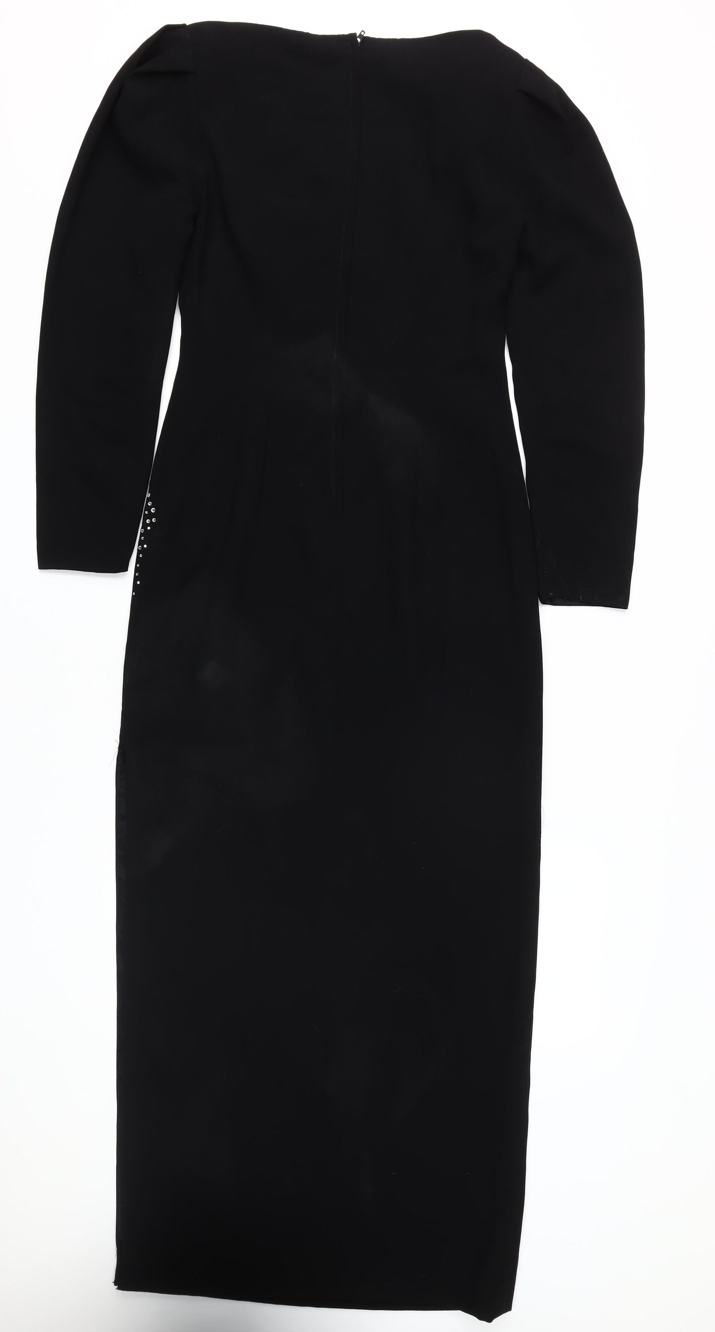 La Regina Black Bodycon Dress Women 8 Long Sleeve Party