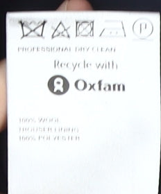 Marks and Spencer Blue Striped Men's Wool Trousers, 36