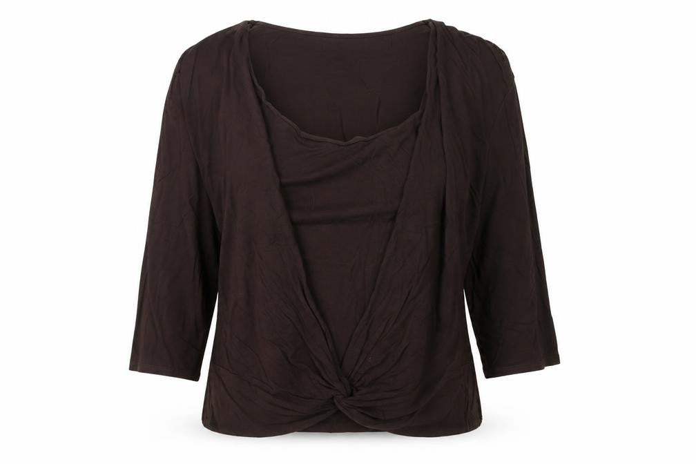 Wallis Women's Brown V-Neck Blouse Size 16
