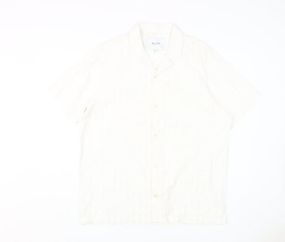 Wear London Men's White Short Sleeve Button-Up Shirt L