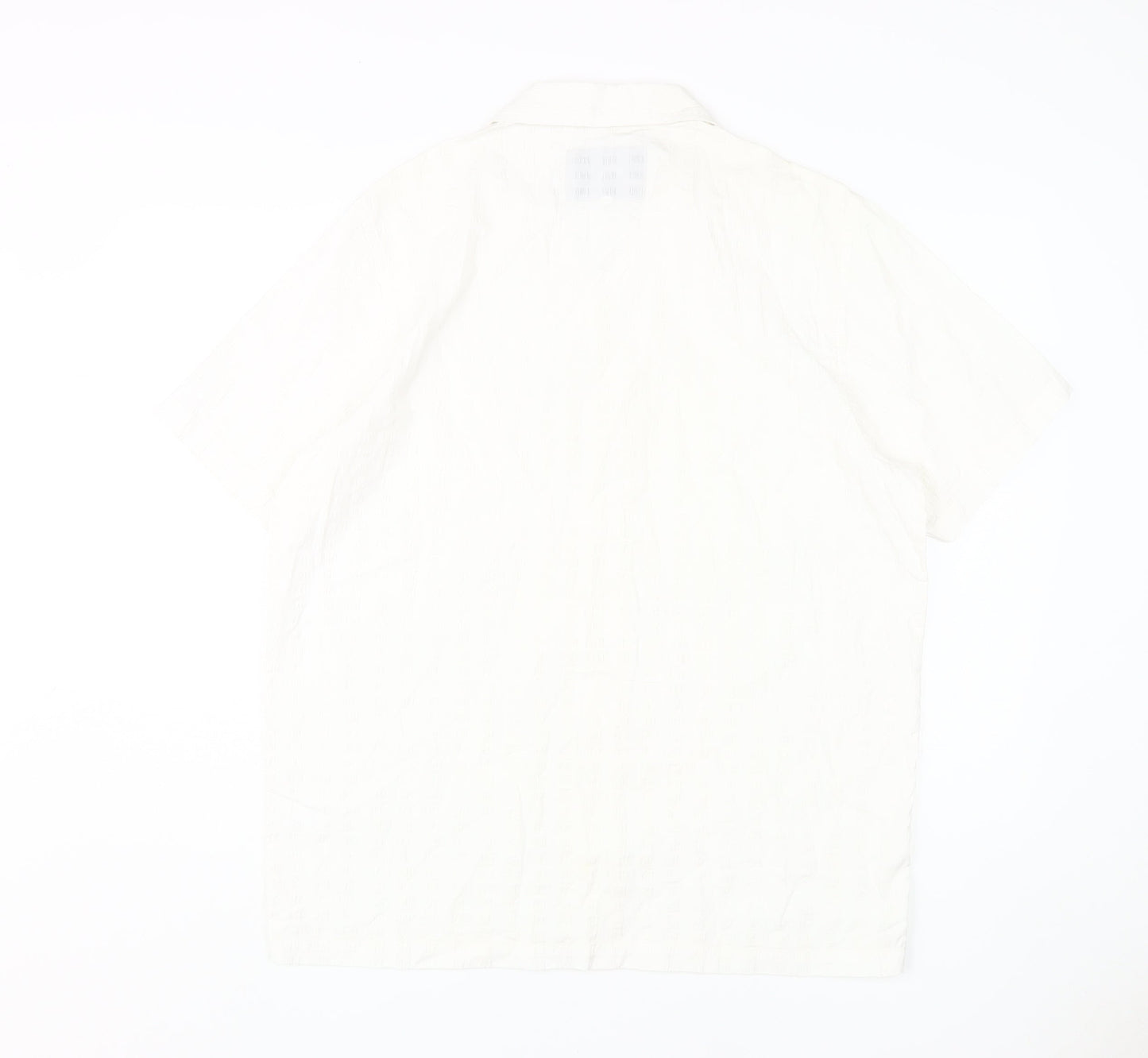 Wear London Men's White Short Sleeve Button-Up Shirt L
