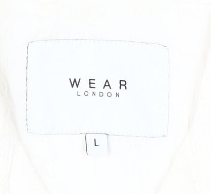 Wear London Men's White Short Sleeve Button-Up Shirt L