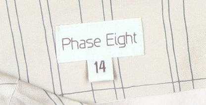 Phase Eight Women's Beige A-Line Floral Silk Skirt