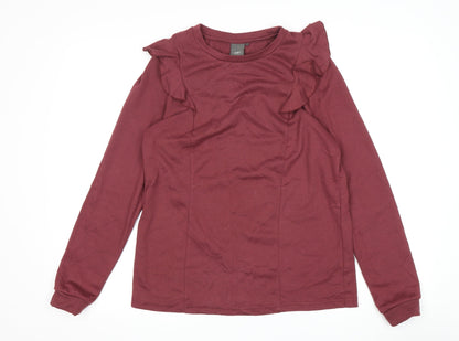 Womens UK Size S ICHI Red Jersey Blouse