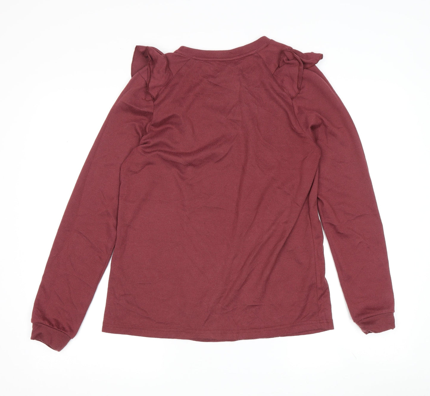 Womens UK Size S ICHI Red Jersey Blouse