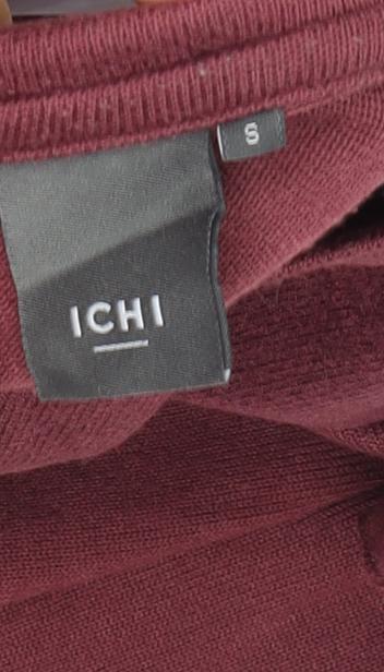 Womens UK Size S ICHI Red Jersey Blouse