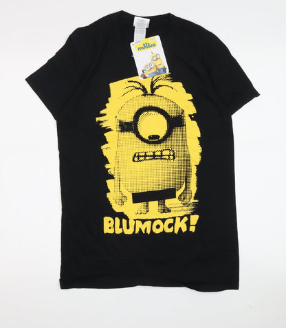 Men's Black Minions Graphic T-Shirt, Small, Movie Theme