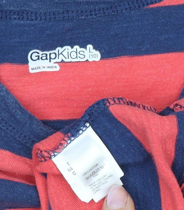 Gap Kids Striped Boys T-Shirt, Multicoloured, Size 10 Years