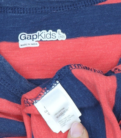 Gap Kids Striped Boys T-Shirt, Multicoloured, Size 10 Years