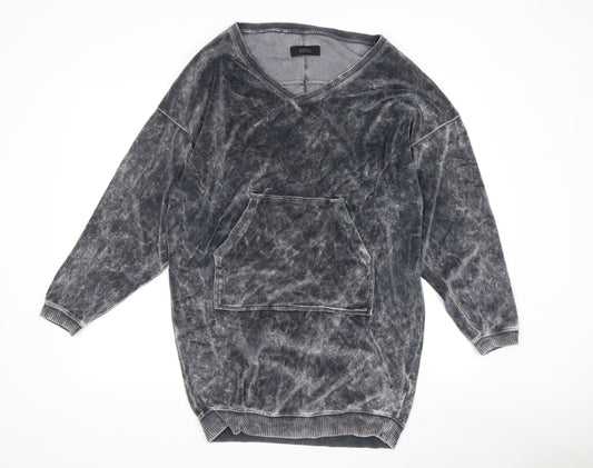 Diesel Grey V-Neck Pullover Jumper Size L