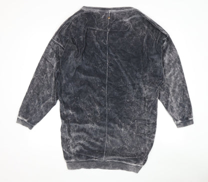 Diesel Grey V-Neck Pullover Jumper Size L