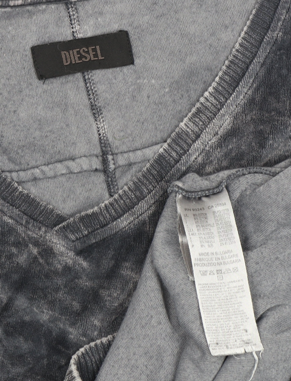 Diesel Grey V-Neck Pullover Jumper Size L