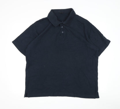 Cotton Traders Men's Blue XL Short Sleeve Polo Shirt