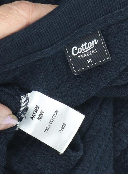 Cotton Traders Men's Blue XL Short Sleeve Polo Shirt