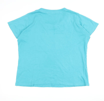 Womens UK Size 18 EWM Pure Classics Blue Basic T-Shirt