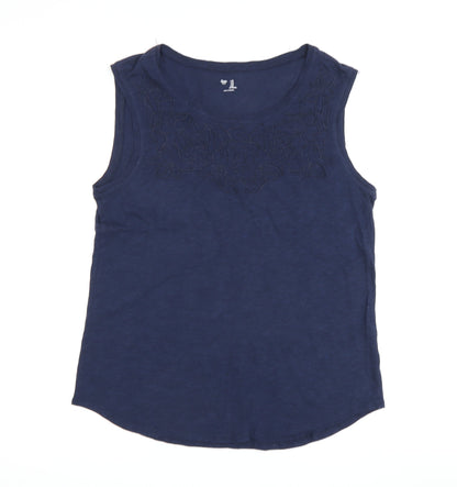 Gap Women's Blue Tank Top Medium Scoop Neck Cotton