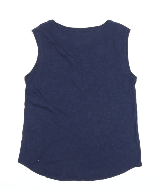 Gap Women's Blue Tank Top Medium Scoop Neck Cotton