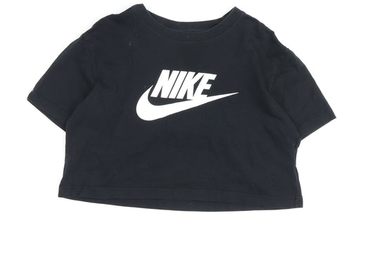 Womens UK Size S Nike Black Cropped T-Shirt