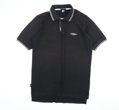 Umbro Men's Black Polo Shirt M Short Sleeve Logo