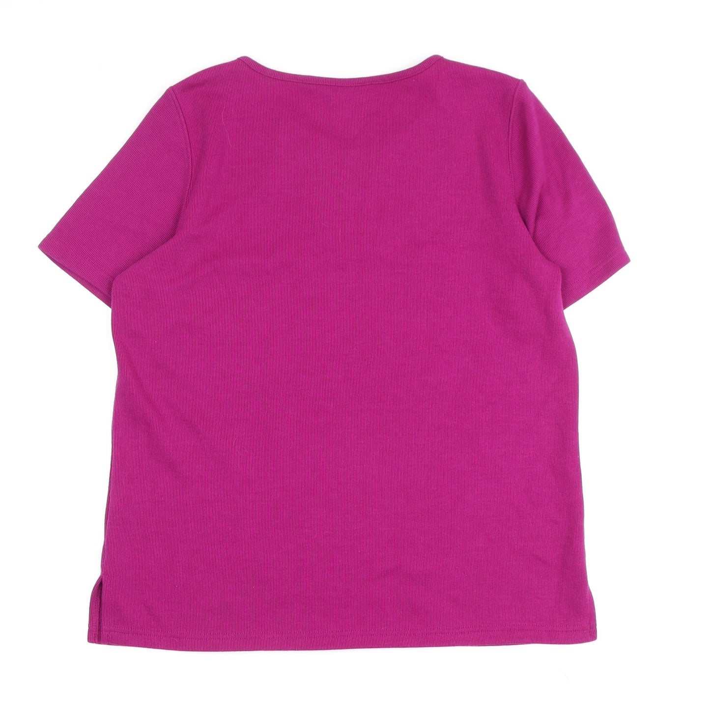 Womens UK Size S BM Casual Purple Basic T-Shirt