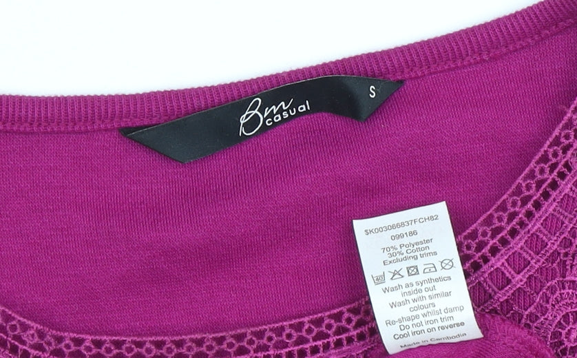 Womens UK Size S BM Casual Purple Basic T-Shirt