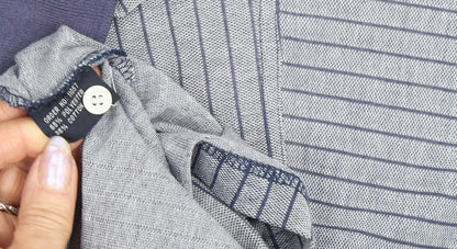 Donnay Men's Grey Striped Polo M - Cotton Blend