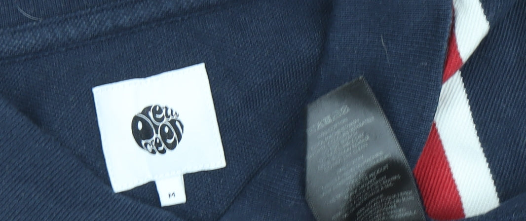 Pepe Jeans Men's Blue Polo Shirt, Size M, Striped, Excellent