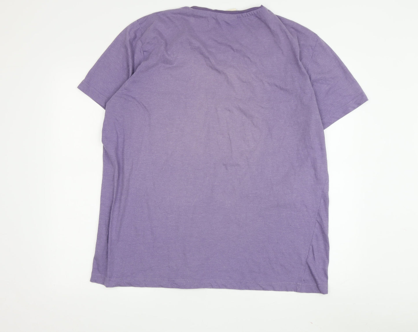 Lee Cooper Men's Purple XL V-Neck T-Shirt Short Sleeve