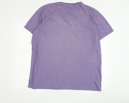 Lee Cooper Men's Purple XL V-Neck T-Shirt Short Sleeve