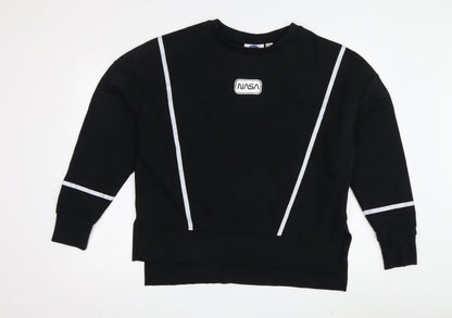 Unisex Adults UK Size S NASA Black Pullover Sweatshirt