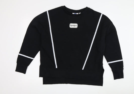 Unisex Adults UK Size S NASA Black Pullover Sweatshirt