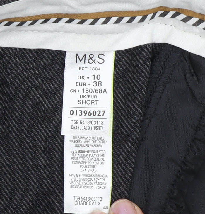 Womens UK Size 10 Marks and Spencer Regular Fit Dress Pants Black Trousers