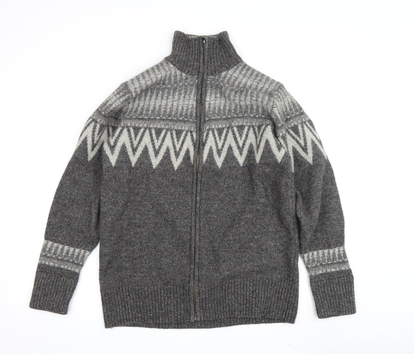 White Stuff Men's Grey Full Zip Wool Jumper M