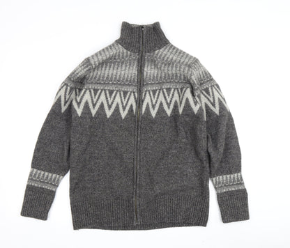 White Stuff Men's Grey Full Zip Wool Jumper M