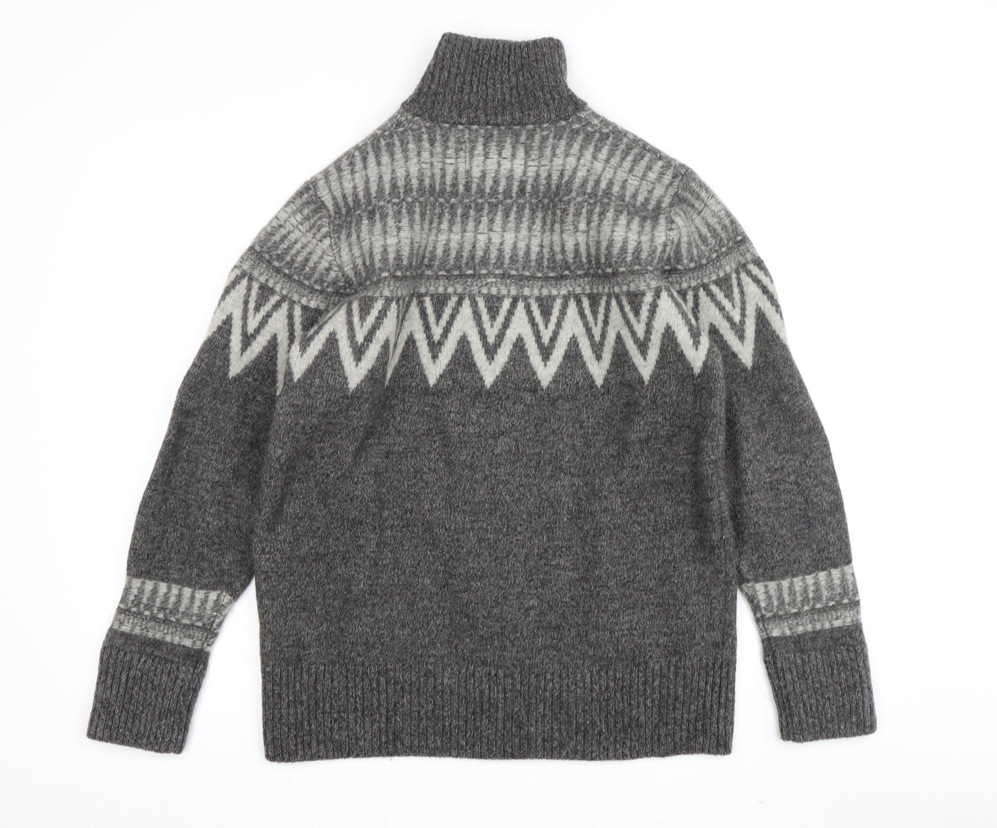 White Stuff Men's Grey Full Zip Wool Jumper M