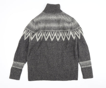 White Stuff Men's Grey Full Zip Wool Jumper M