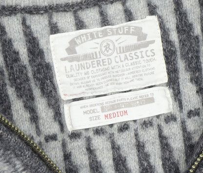 White Stuff Men's Grey Full Zip Wool Jumper M