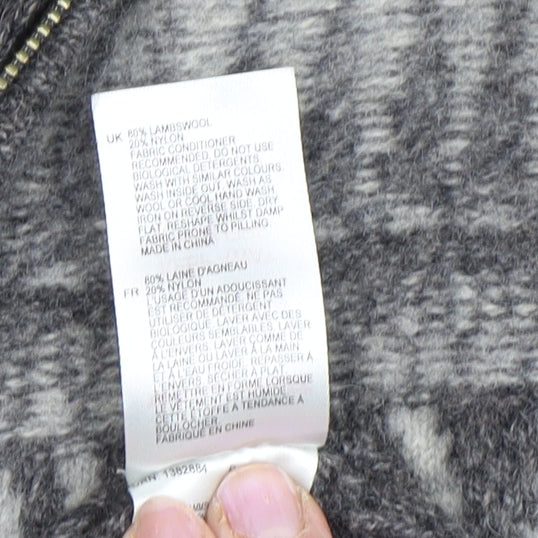 White Stuff Men's Grey Full Zip Wool Jumper M