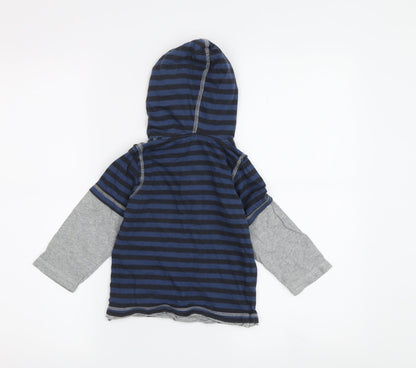 Pumpkin Patch Boys Blue Striped Henley Jumper 24 Months