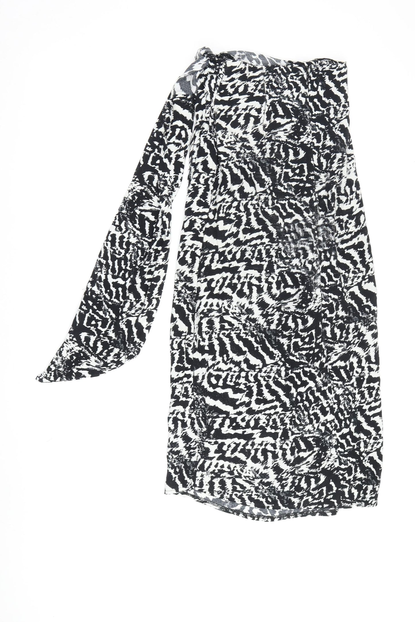 Topshop Women's Black Petite Cover Up, Size 6 Animal Print