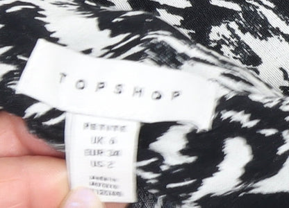 Topshop Women's Black Petite Cover Up, Size 6 Animal Print