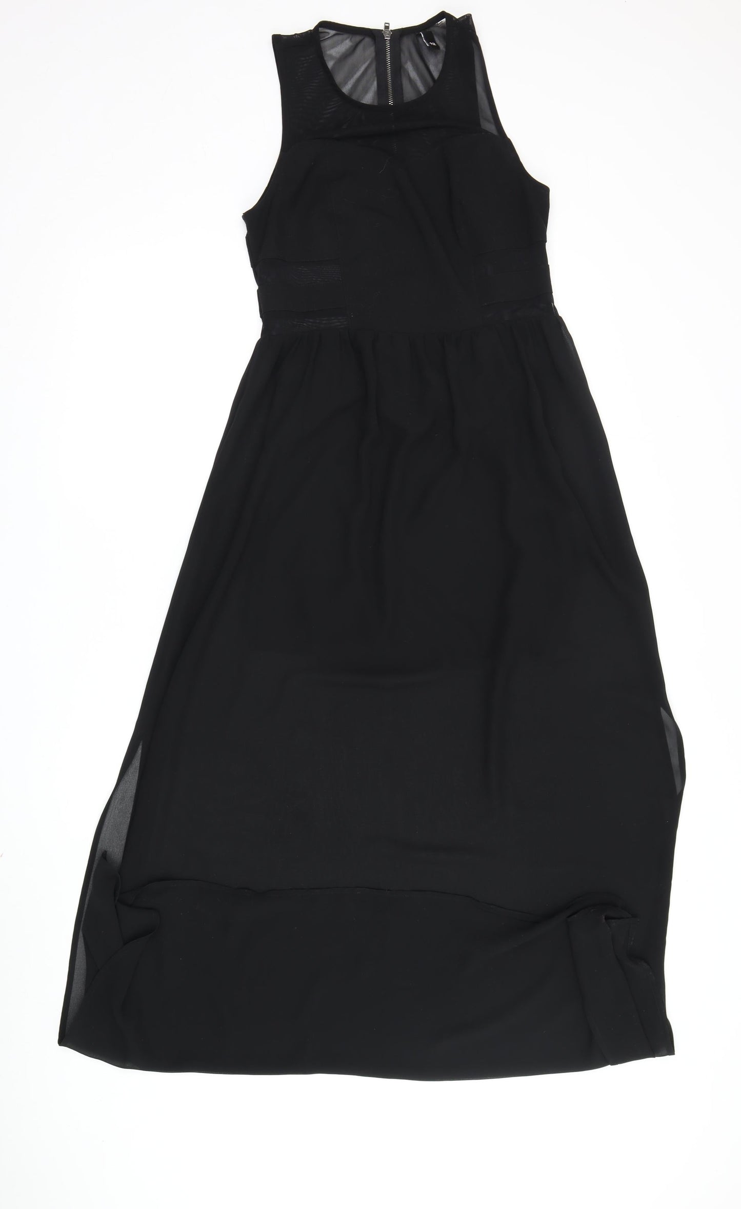 H&M Women's Black Midi A-Line Dress Size 12