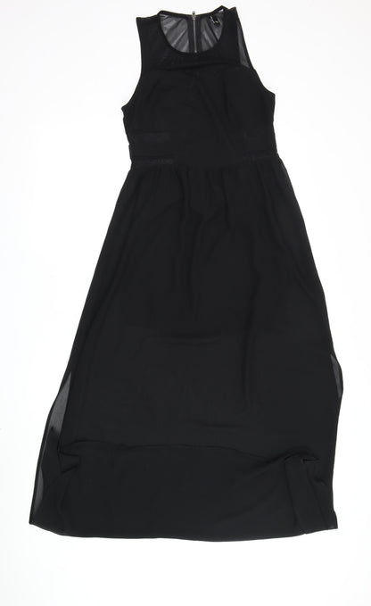 H&M Women's Black Midi A-Line Dress Size 12